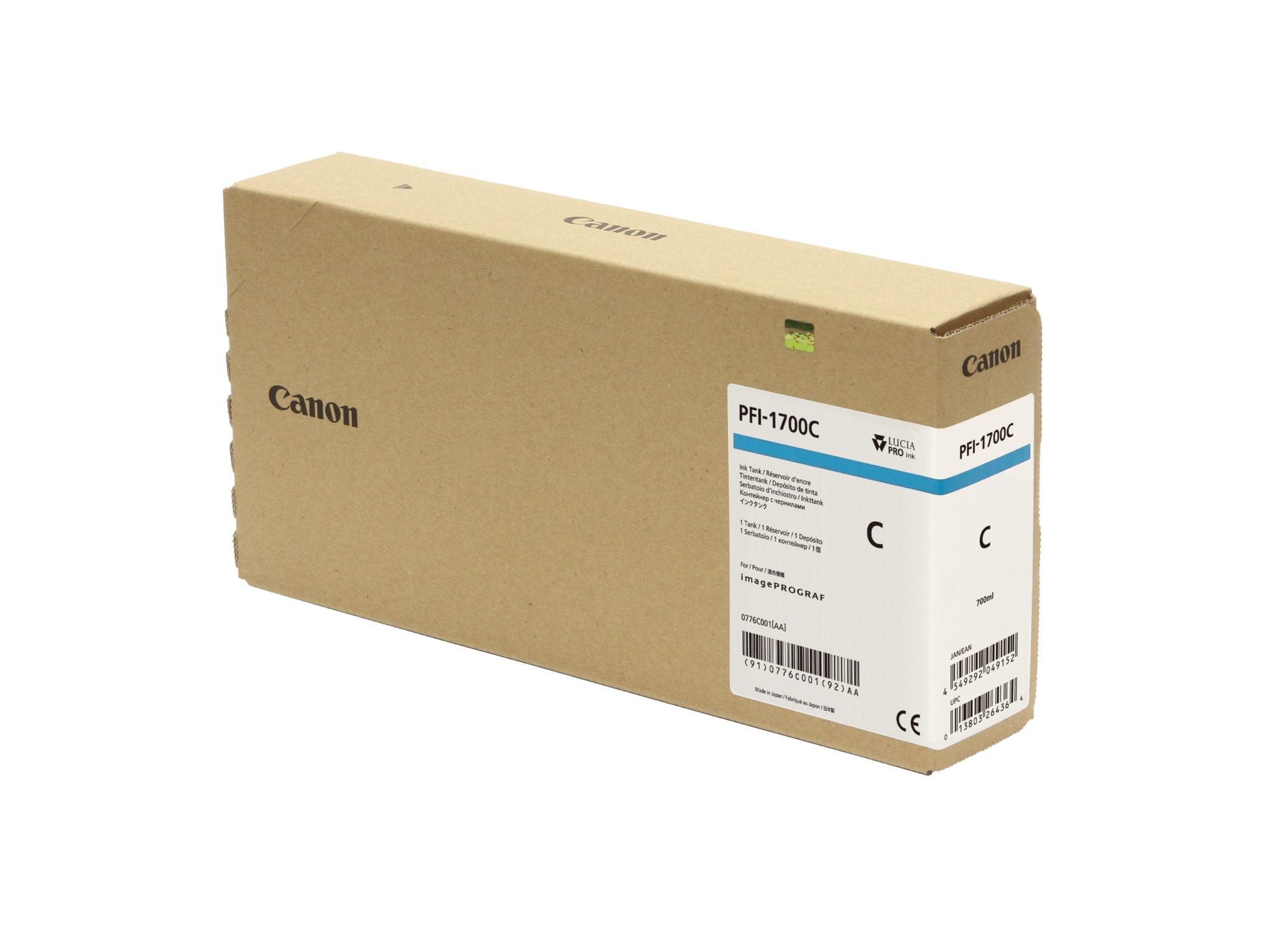 Canon PFI-1700C Cyan Cartridge 700ml - 0776C001AA - Image 2