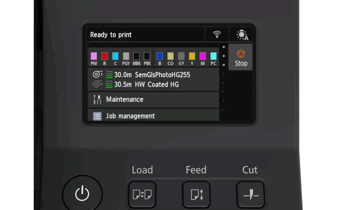 Canon imagePROGRAF PRO-2600 control panel