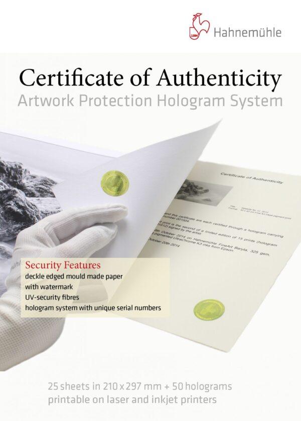 Hahnemühle Certificate of Authenticity A4 x 25 Sheets - Image 2
