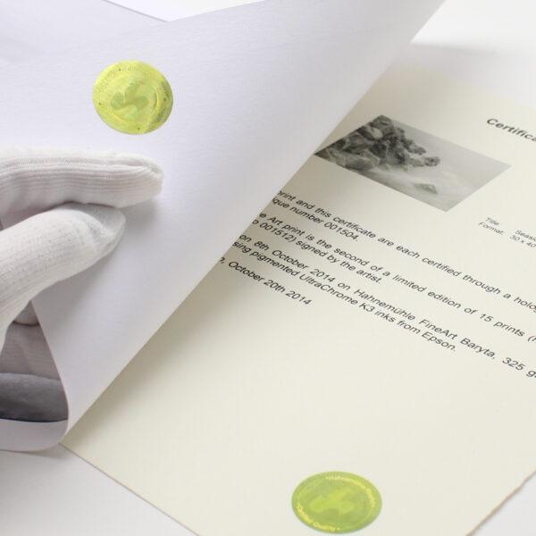 Hahnemühle Certificate of Authenticity A4 x 25 Sheets