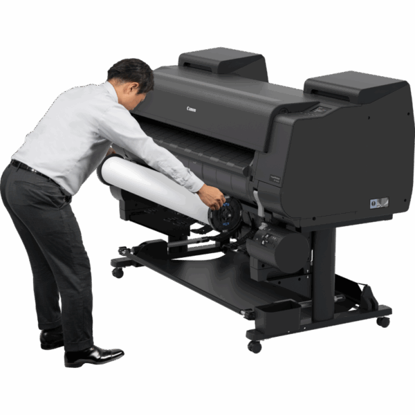 Operator replacing ink on the GP-4600S