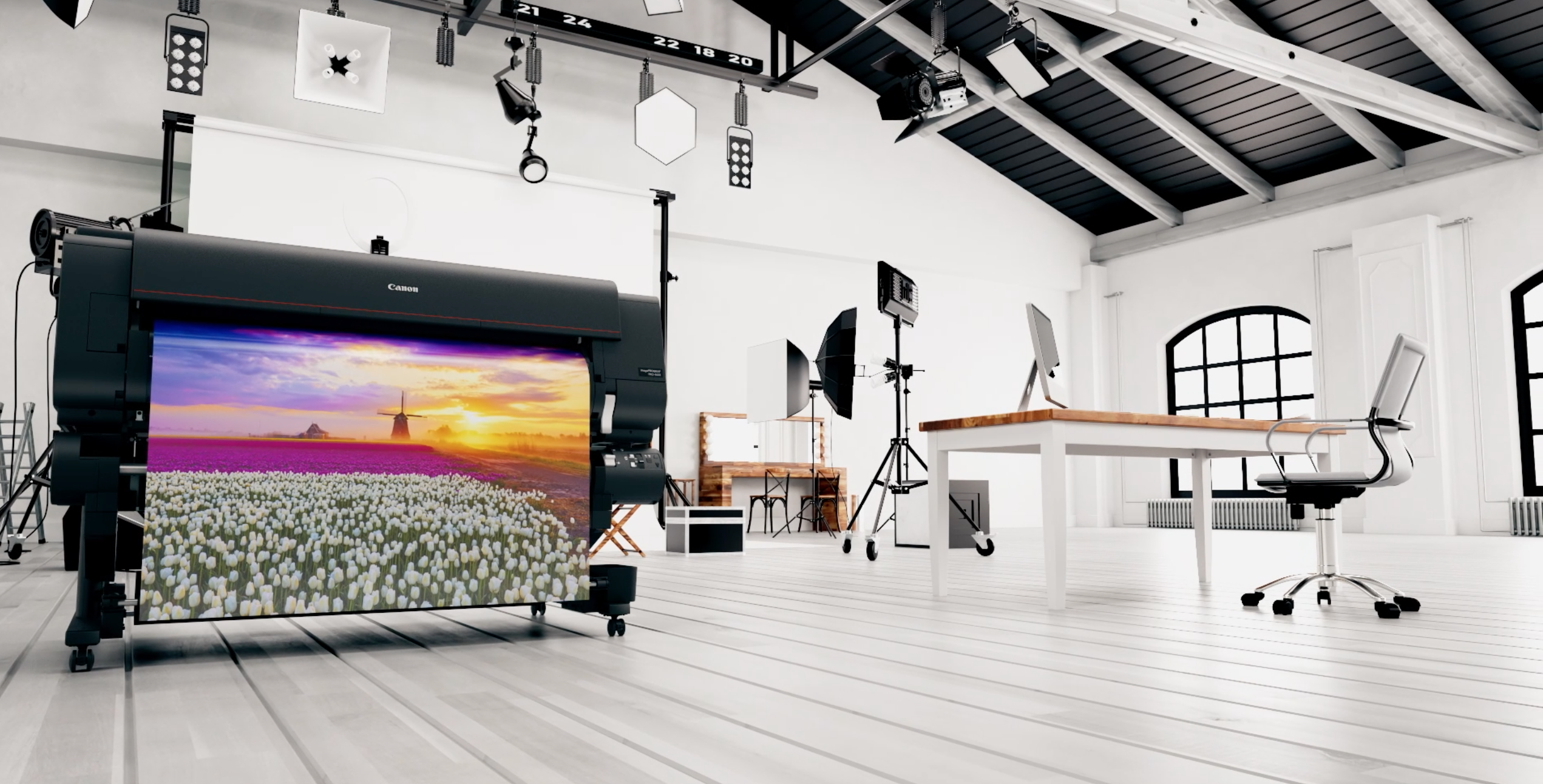 Large format printer operating in a production environment