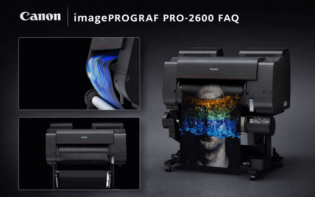 Canon imagePROGRAF PRO-2600 large format printer producing fine art photography prints