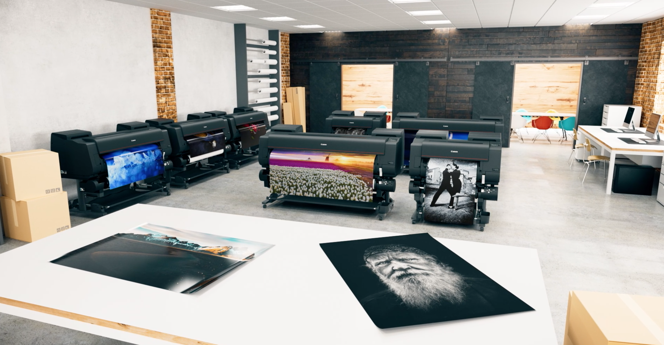 Professional fine art studio producing large format prints