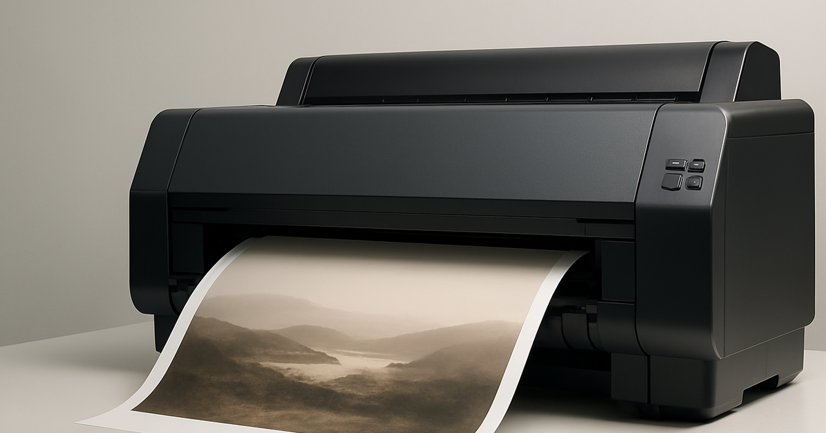 Canon imagePROGRAF PRO-2600 24-inch professional printer producing a gallery-quality fine art print